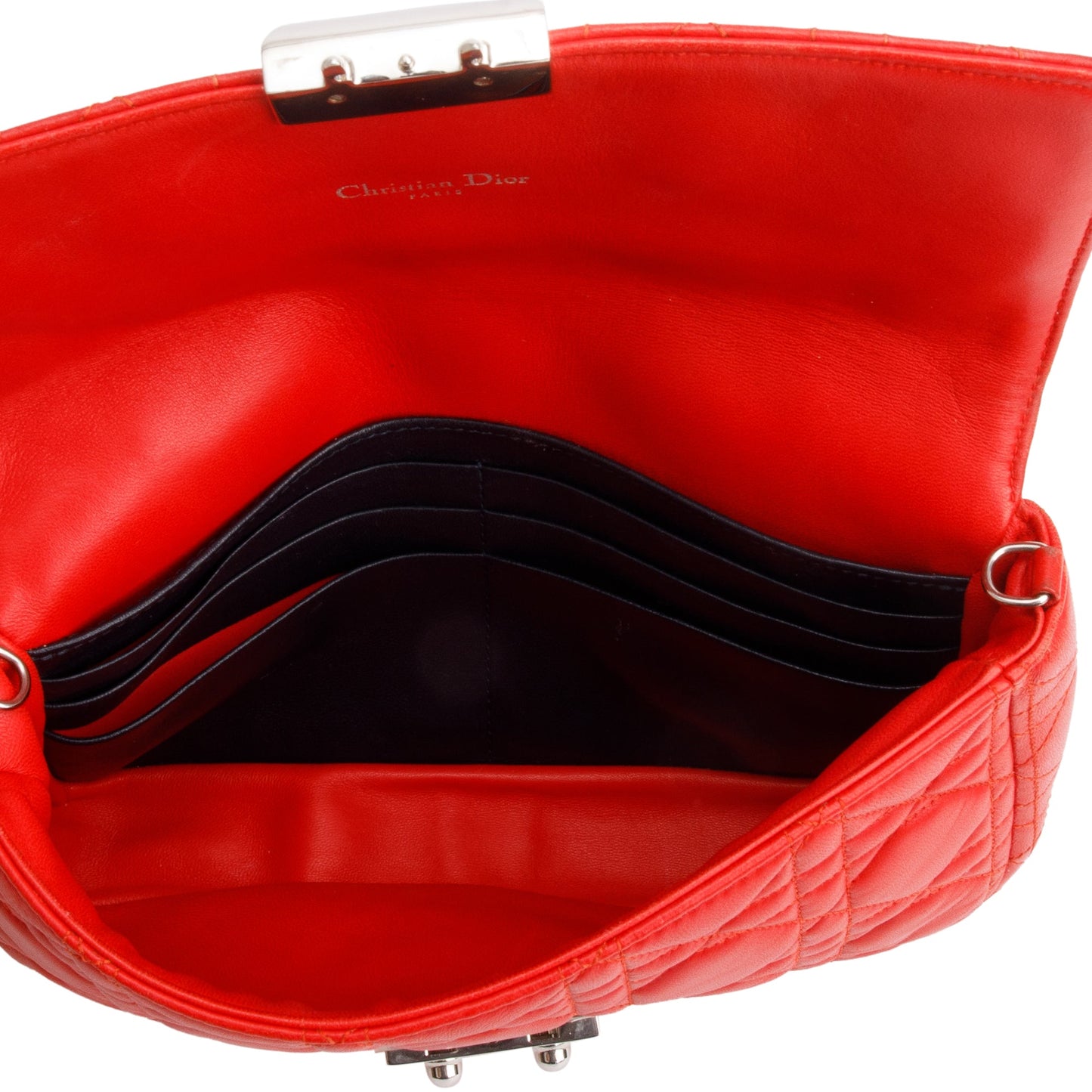 Christian Dior Red Cannage Leather Miss Dior Promenade Chain Bag