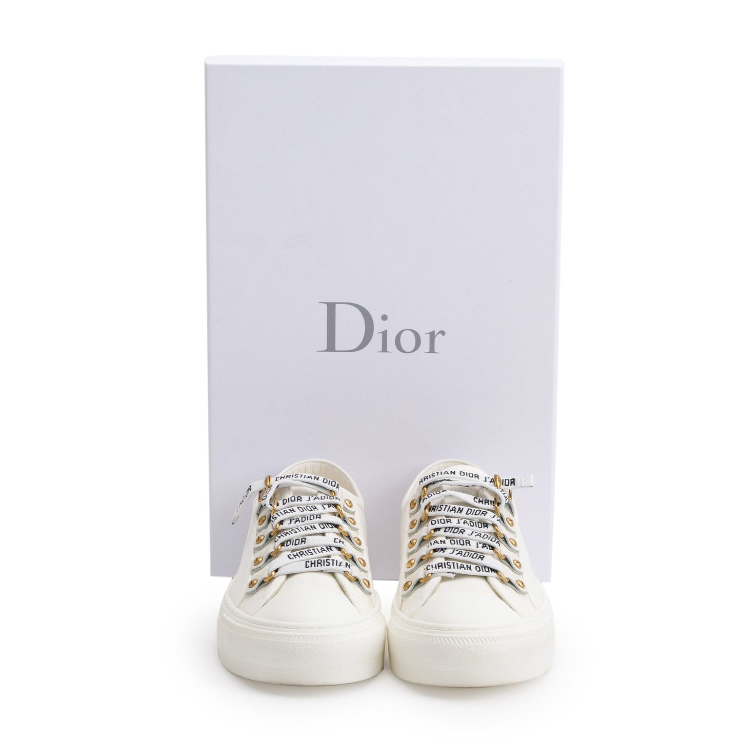 Christian Dior White Cotton Cavas Walk'N'Dior Sneakers, Size 36.5