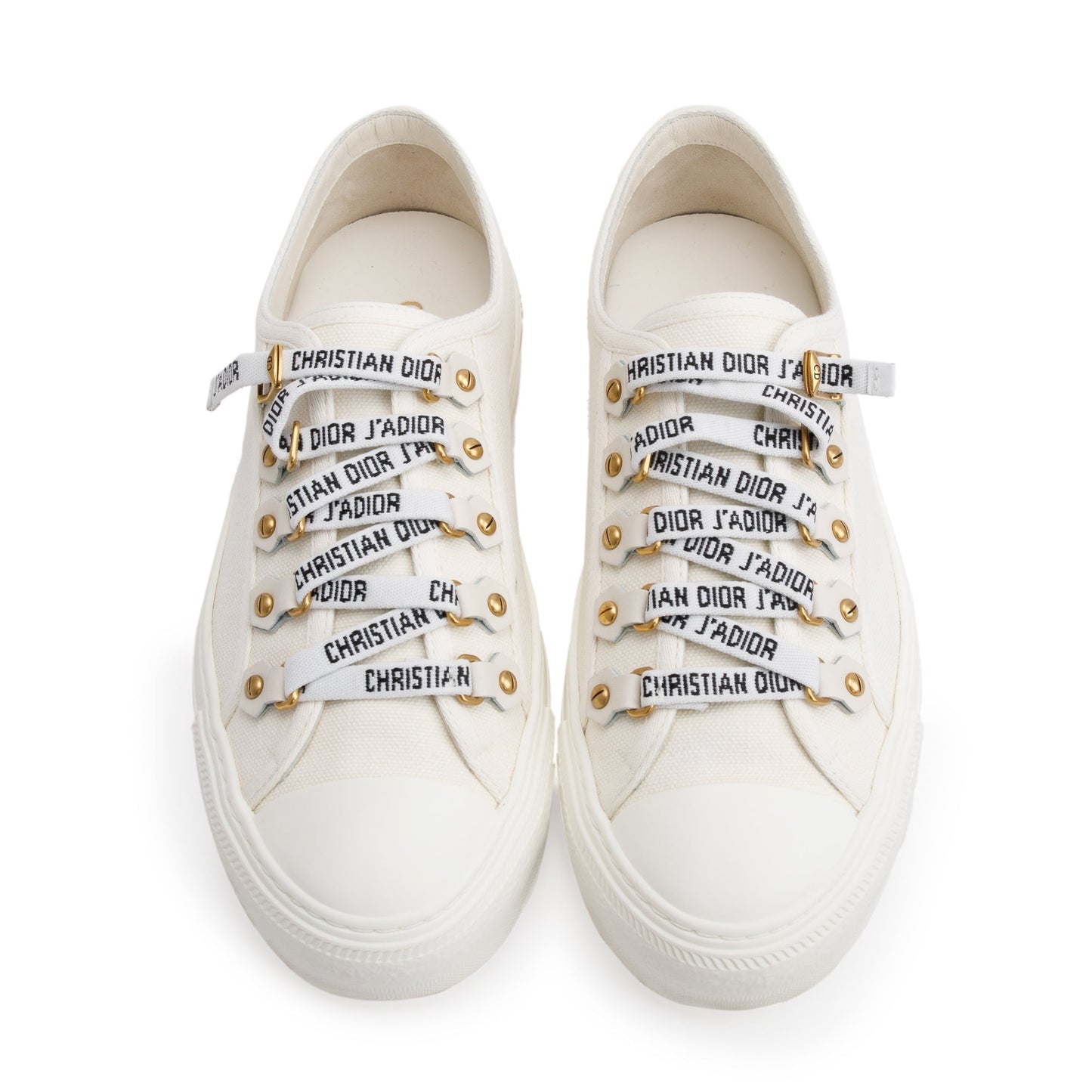 Christian Dior White Cotton Cavas Walk'N'Dior Sneakers, Size 36.5