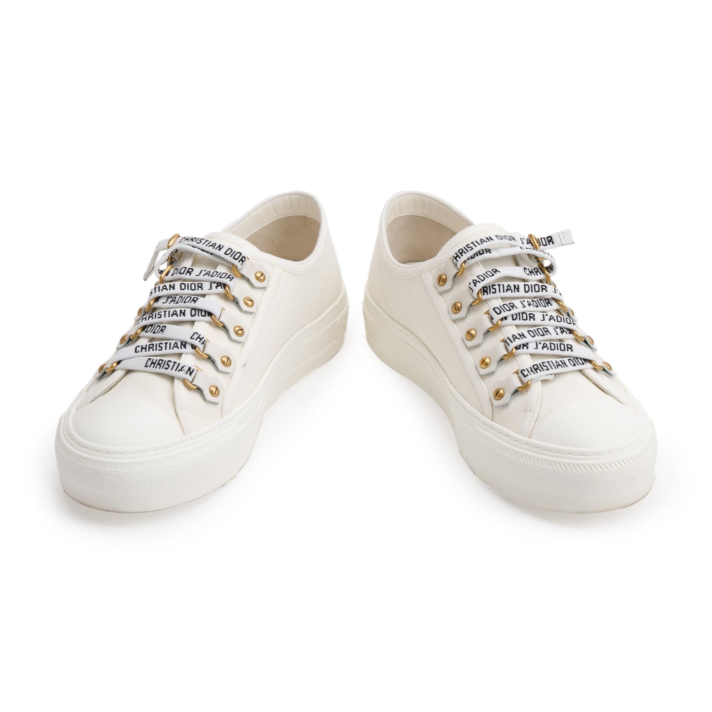 Christian Dior White Cotton Cavas Walk'N'Dior Sneakers, Size 36.5