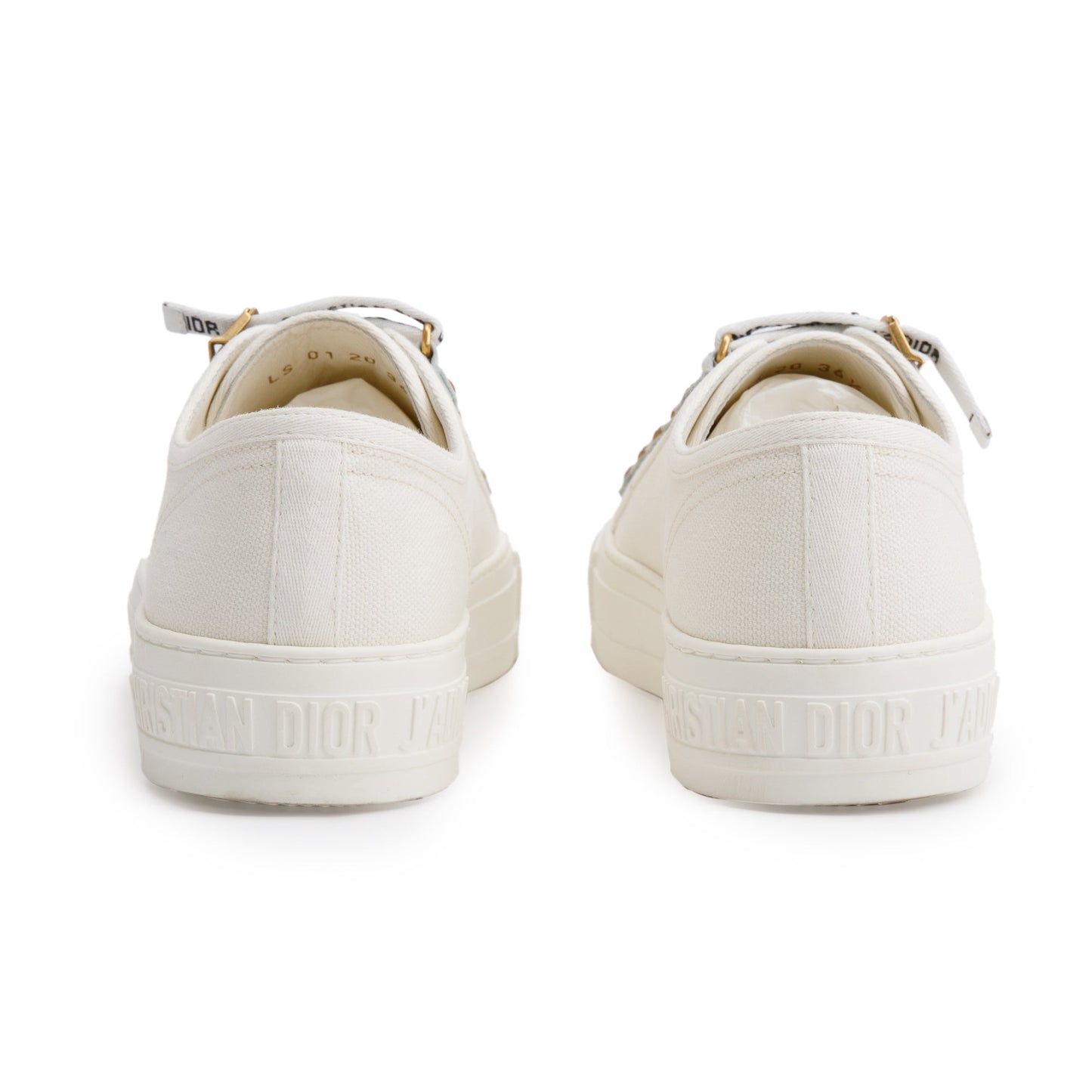Christian Dior White Cotton Cavas Walk'N'Dior Sneakers, Size 36.5
