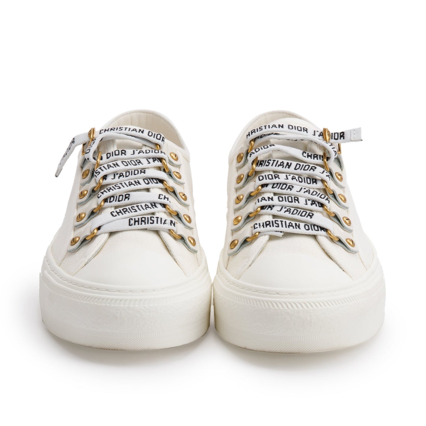 Christian Dior White Cotton Cavas Walk'N'Dior Sneakers, Size 36.5