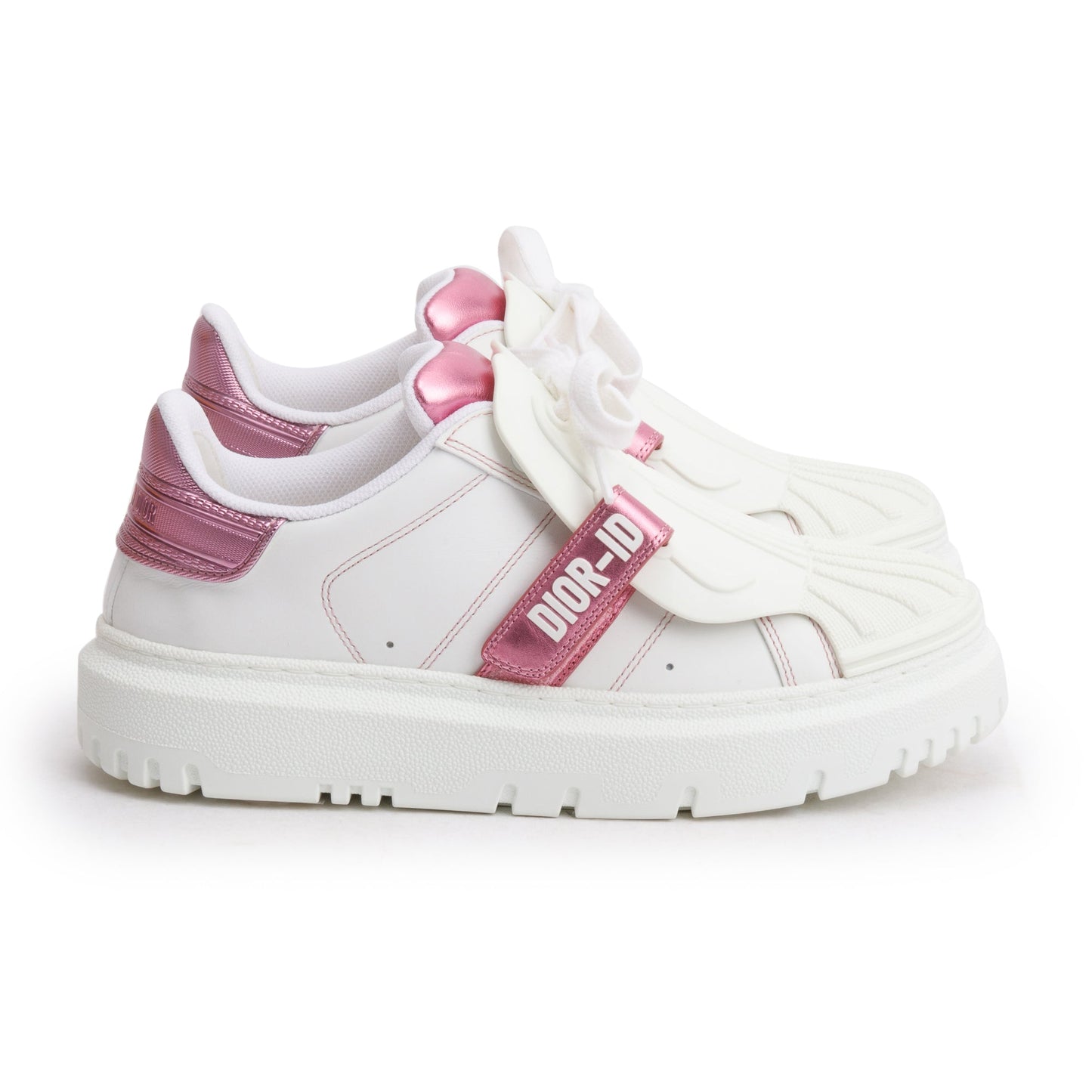 Christian Dior White Leather/Rubber ID Sneakers, Size 36