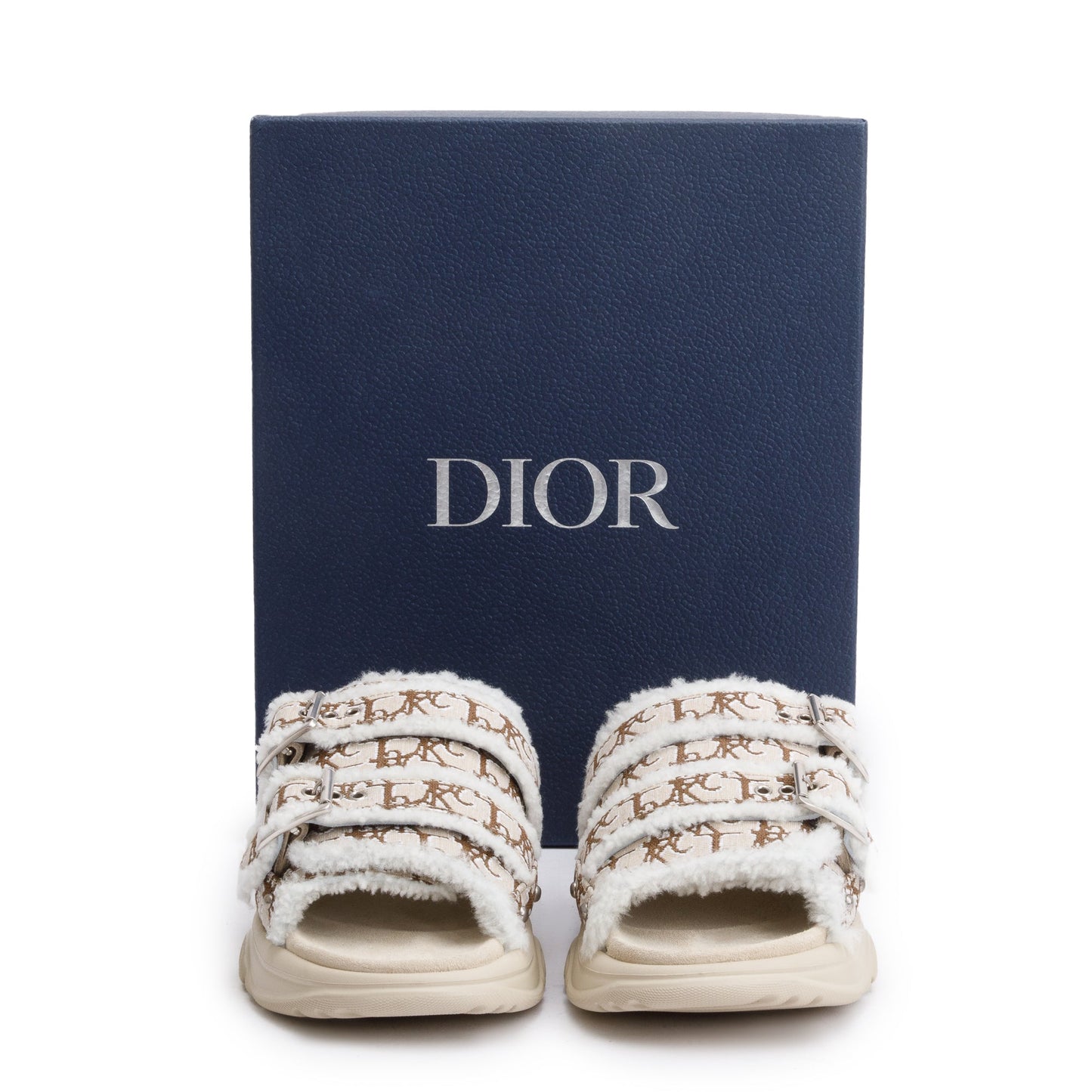 Christian Dior X Travis Scott Beige Oblique Jacquard Cacktus Jack Sandals, Size 43