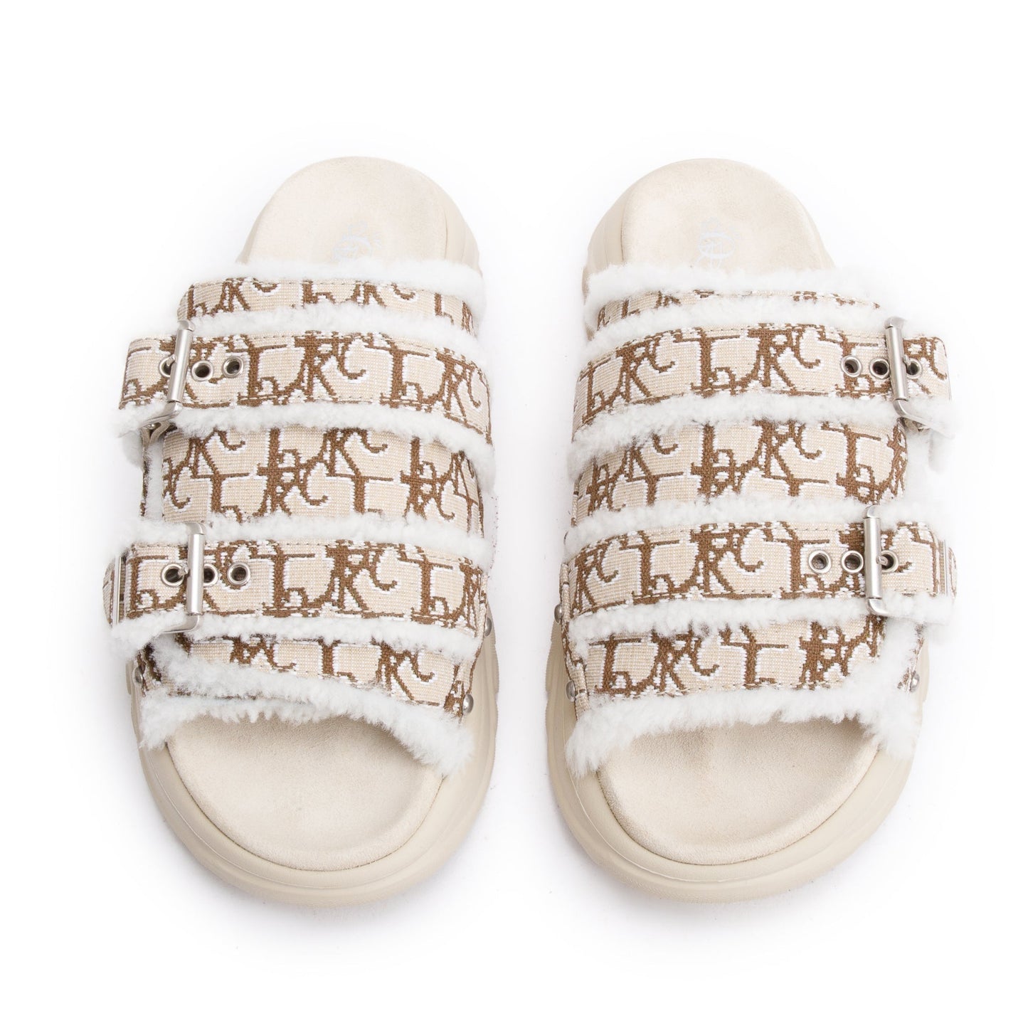 Christian Dior X Travis Scott Beige Oblique Jacquard Cacktus Jack Sandals, Size 43