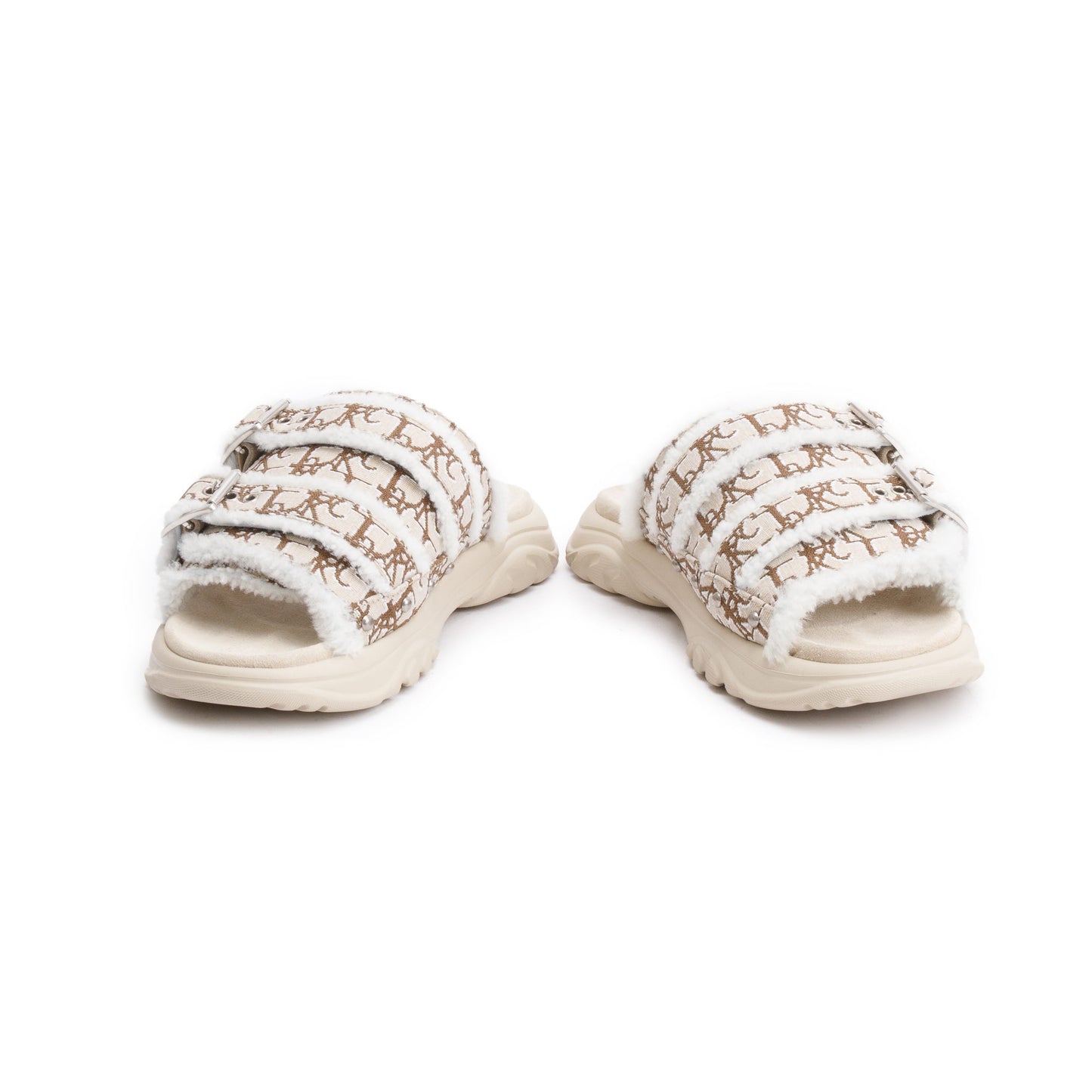 Christian Dior X Travis Scott Beige Oblique Jacquard Cacktus Jack Sandals, Size 43