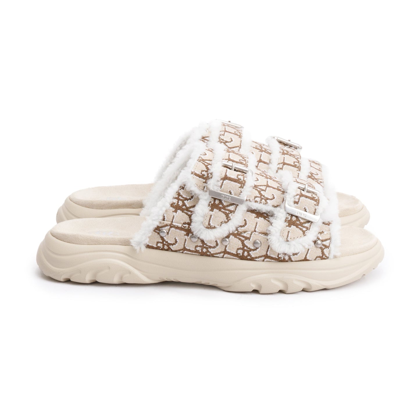 Christian Dior X Travis Scott Beige Oblique Jacquard Cacktus Jack Sandals, Size 43