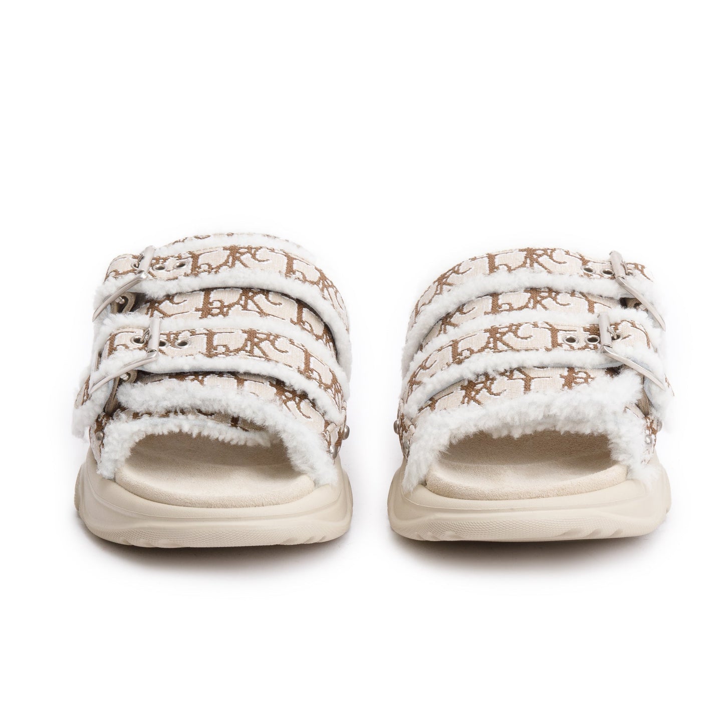 Christian Dior X Travis Scott Beige Oblique Jacquard Cacktus Jack Sandals, Size 43