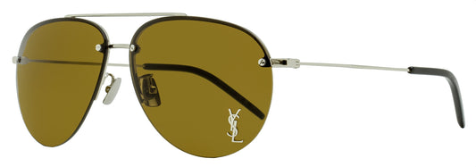 Saint Laurent Pilot Sunglasses Classic 11/F M 006 Silver 63mm YSL