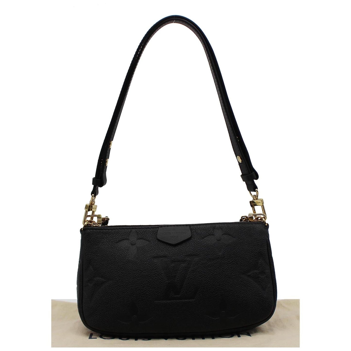 LOUIS VUITTON  Multi Pochette Empreinte Leather Accessories Bag Black