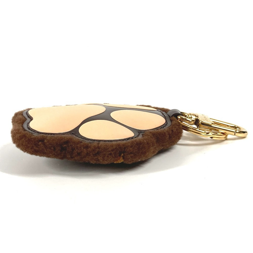 LOUIS VUITTON key ring M02292 Fur, Leather Brown LV Pau keychain