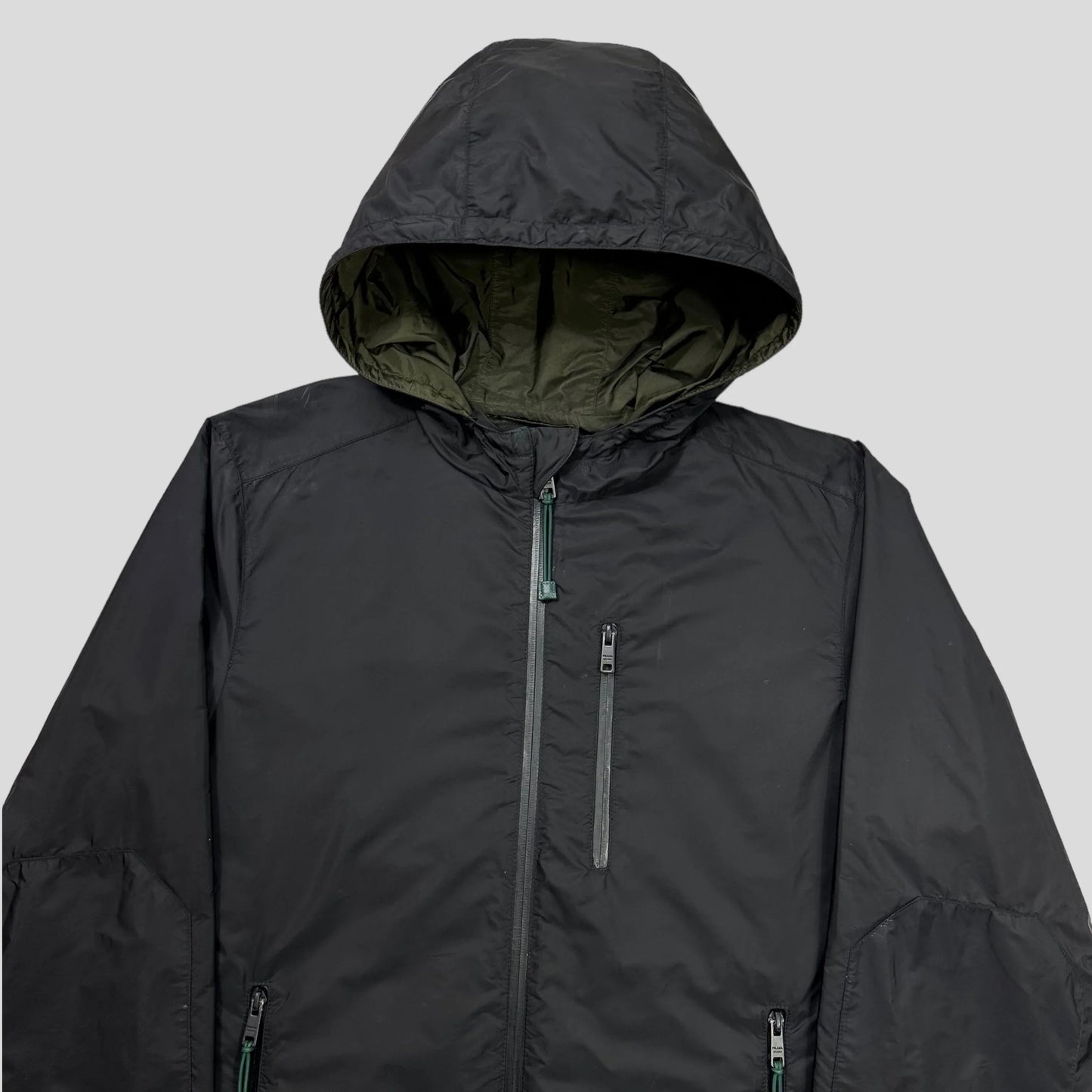 Prada Milano 2017 Rubber Logo Laminated K-way Windbreaker - L