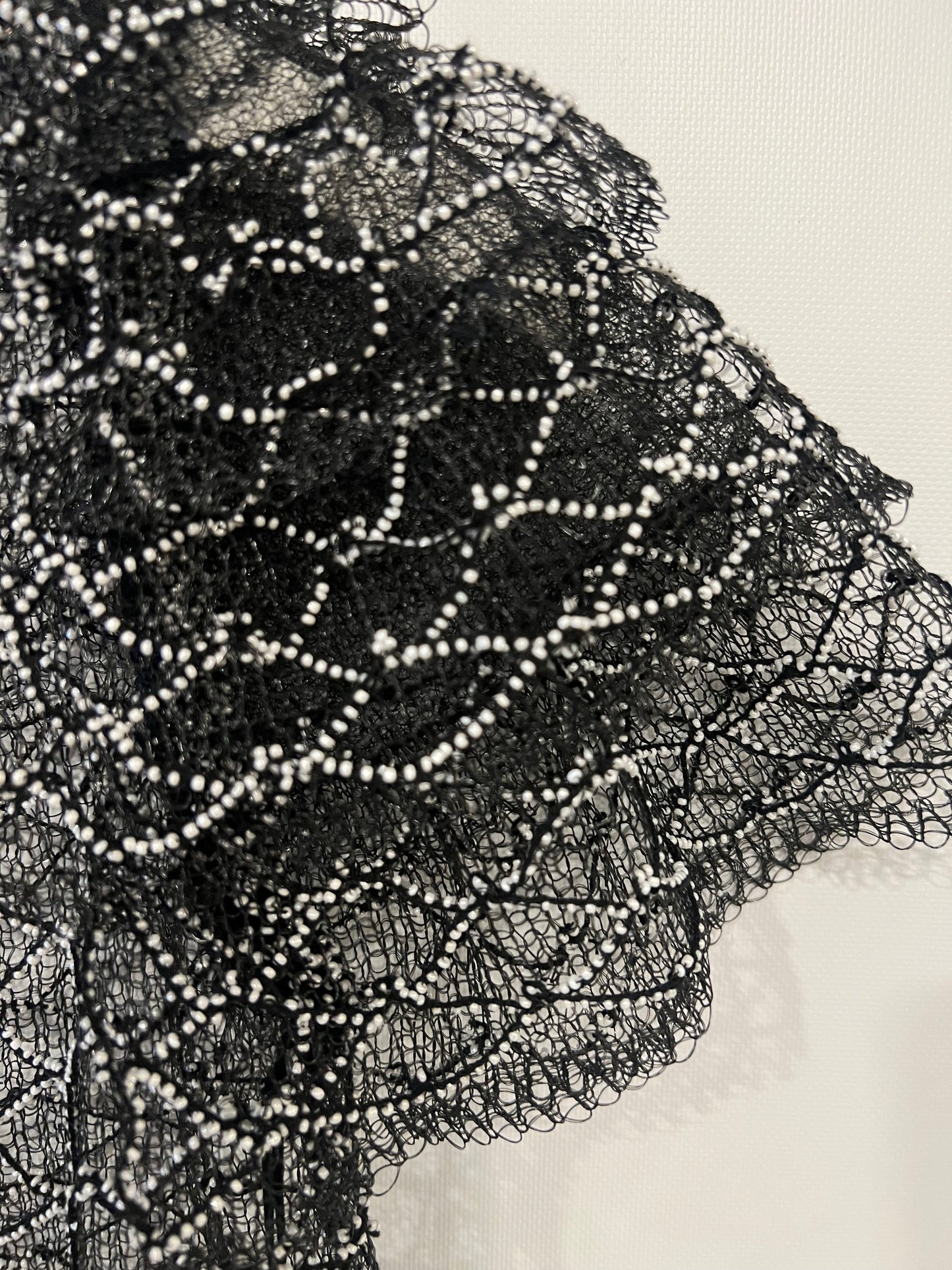 Chanel Spring 2018 Black and Pearl Metallic Caged Top and Skirt Set Size FR 34 (UK 6)