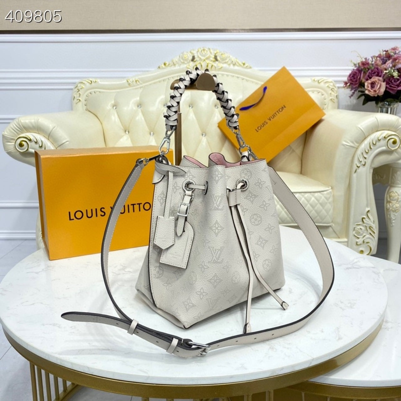 Top Quality Muria Bucket Bag Snow White For Women,  Shoulder And Crossbody Bags 9.8in/25cm Top Quality M58483