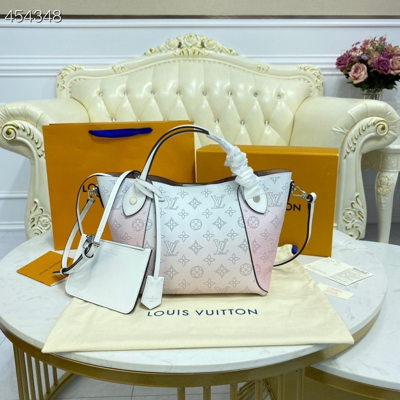 Top Quality Hina PM Bag 22cm Mahina Calfskin Leather Spring/Summer Collection M57858 GraTop Qualityent Pink