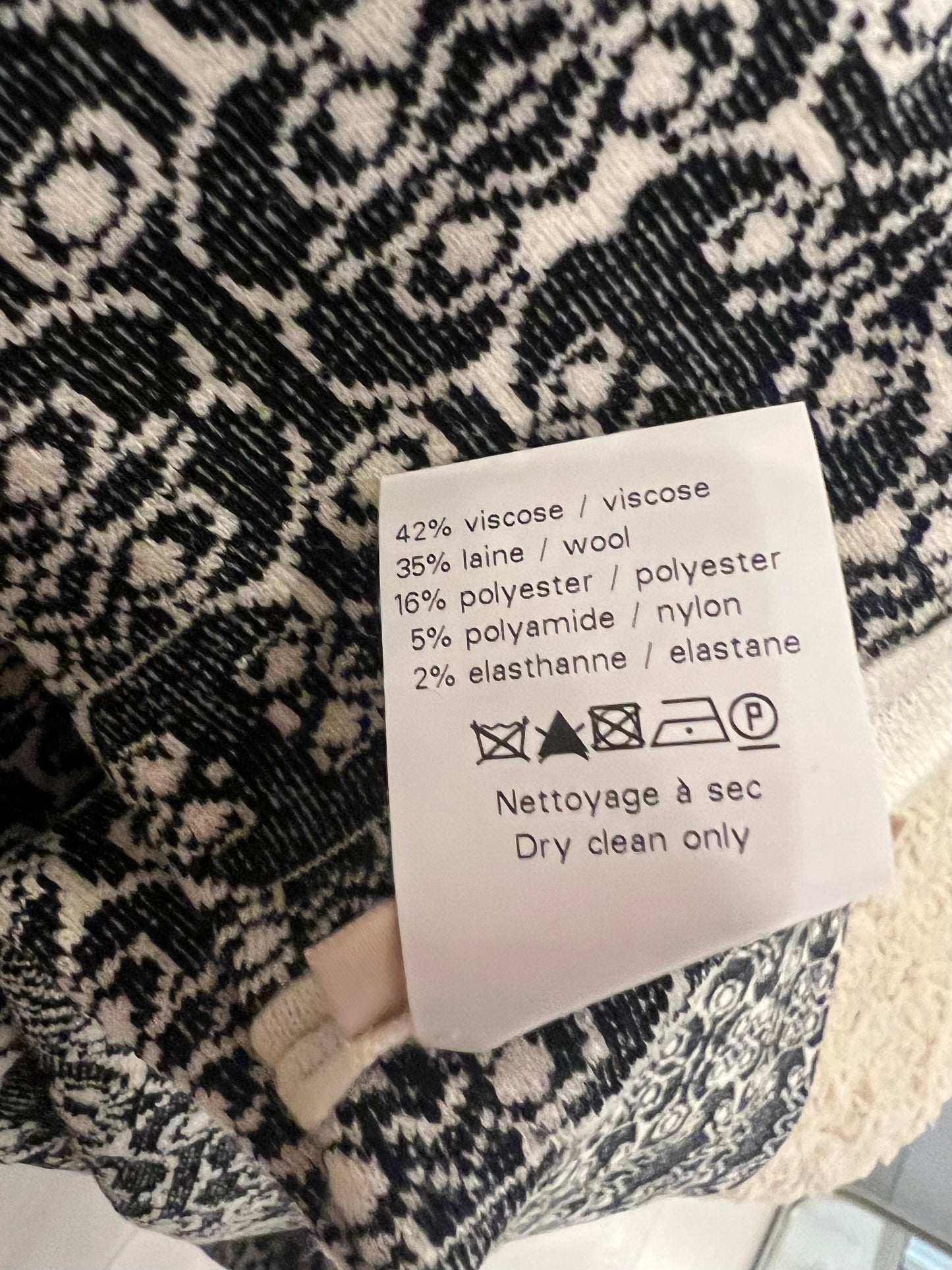 Alaia White and Black Printed Short-Sleeved Mini Dress Size FR 40 (UK 12)