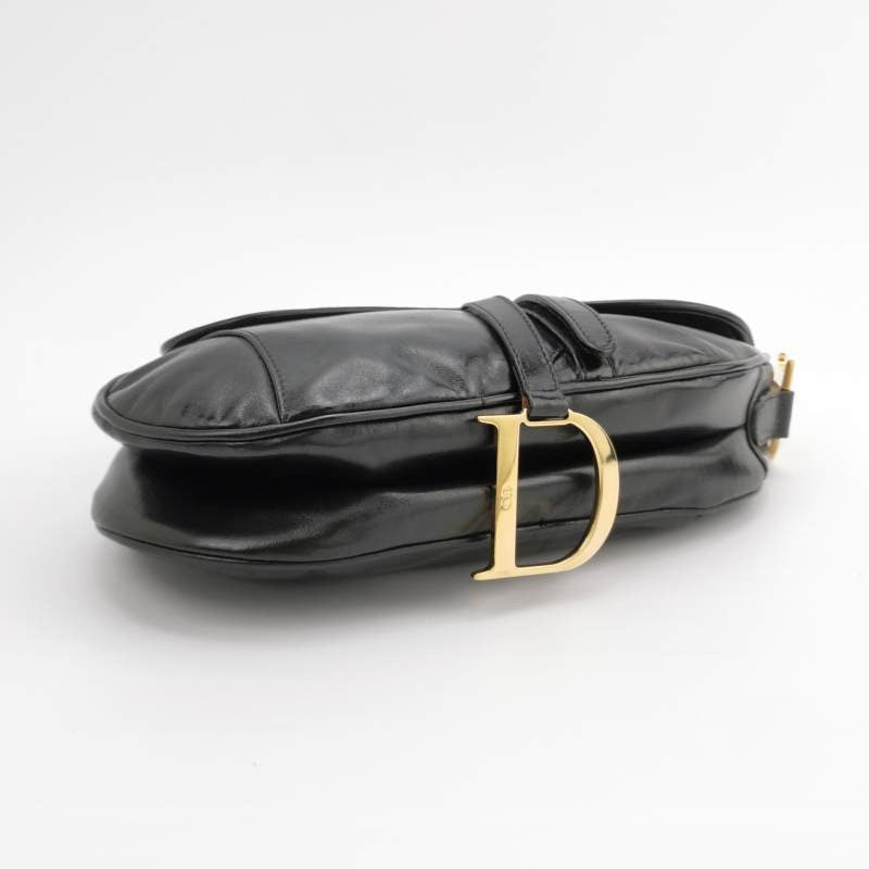 Dior Saddle   2000 Goatskin Leather Black with Gold Hardware