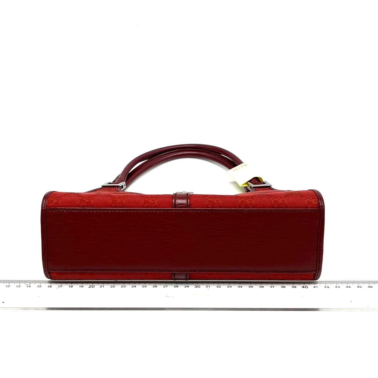 Gucci Jackie   Red Monogram Fabric and Leather Shoulder Bag