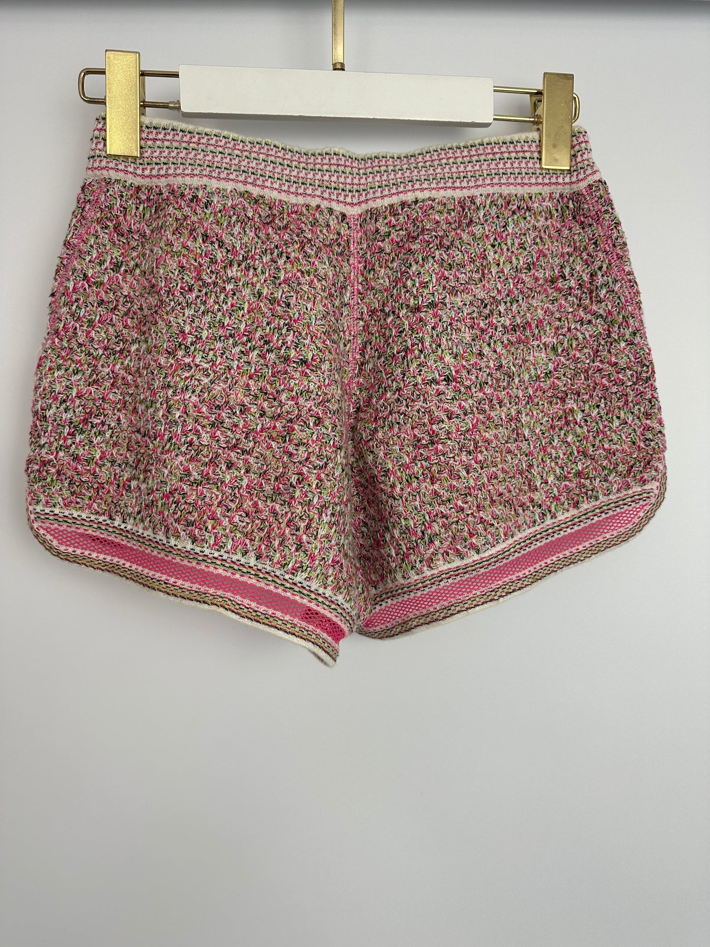 Chanel Pink Crochet Knitted Shorts with Pocket Detail Size FR 34 (UK 6)