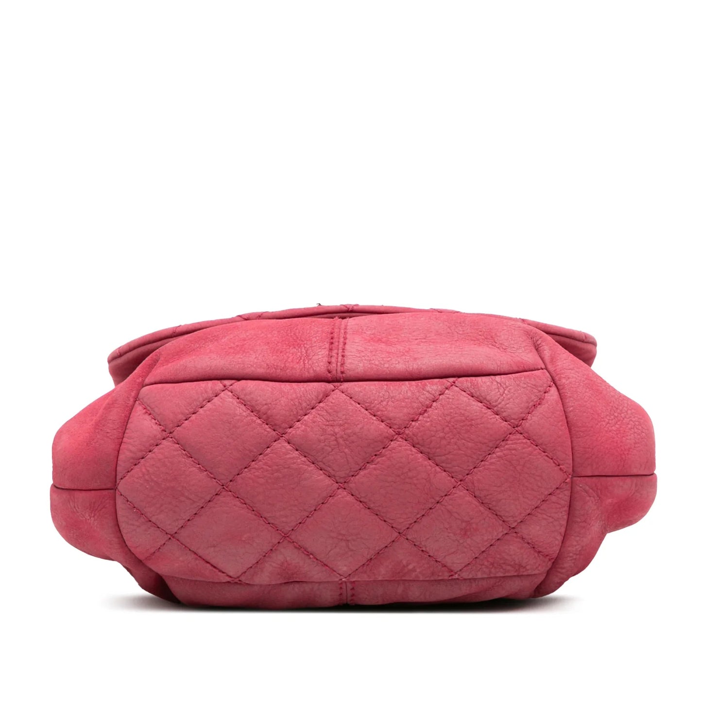 Pink Chanel Mini Quilted Nubuck Trianon Messenger Flap Crossbody Bag