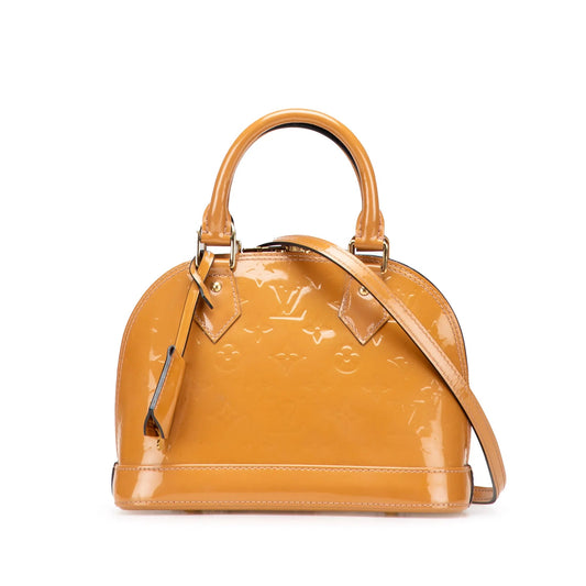 Brown Louis Vuitton Monogram Vernis Alma BB Satchel