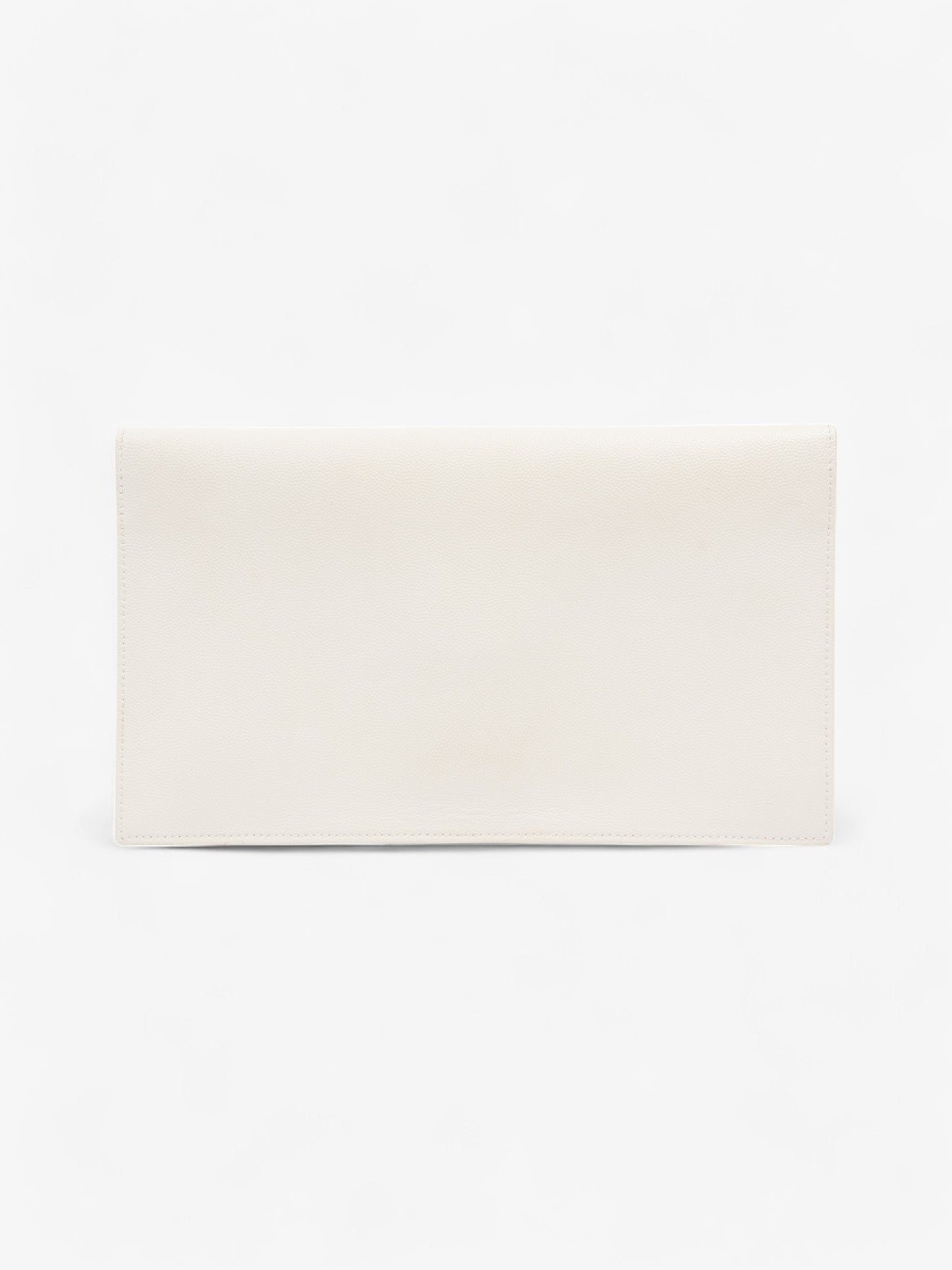 Saint Laurent Uptown Clutch Blanc   Grained Leather