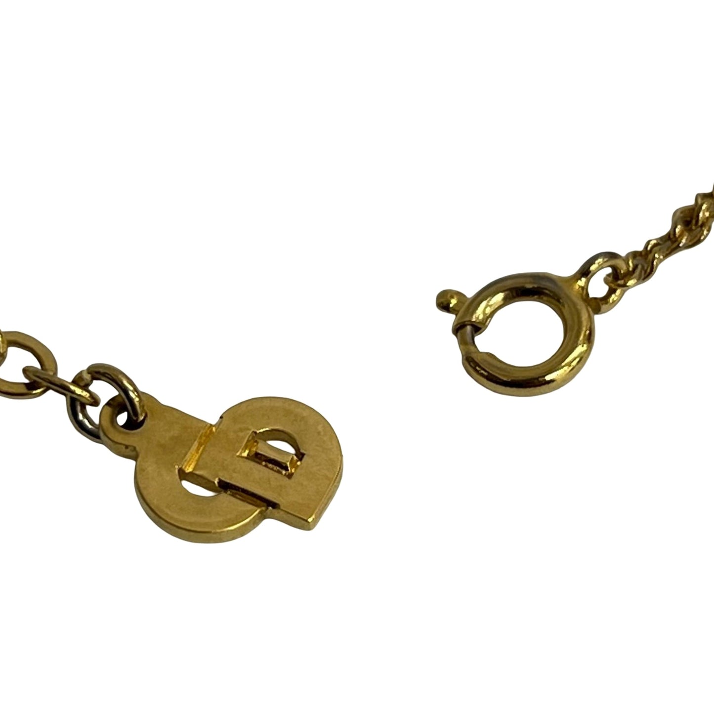 Gold Dior Gold Plated CD Logo Pendant Necklace