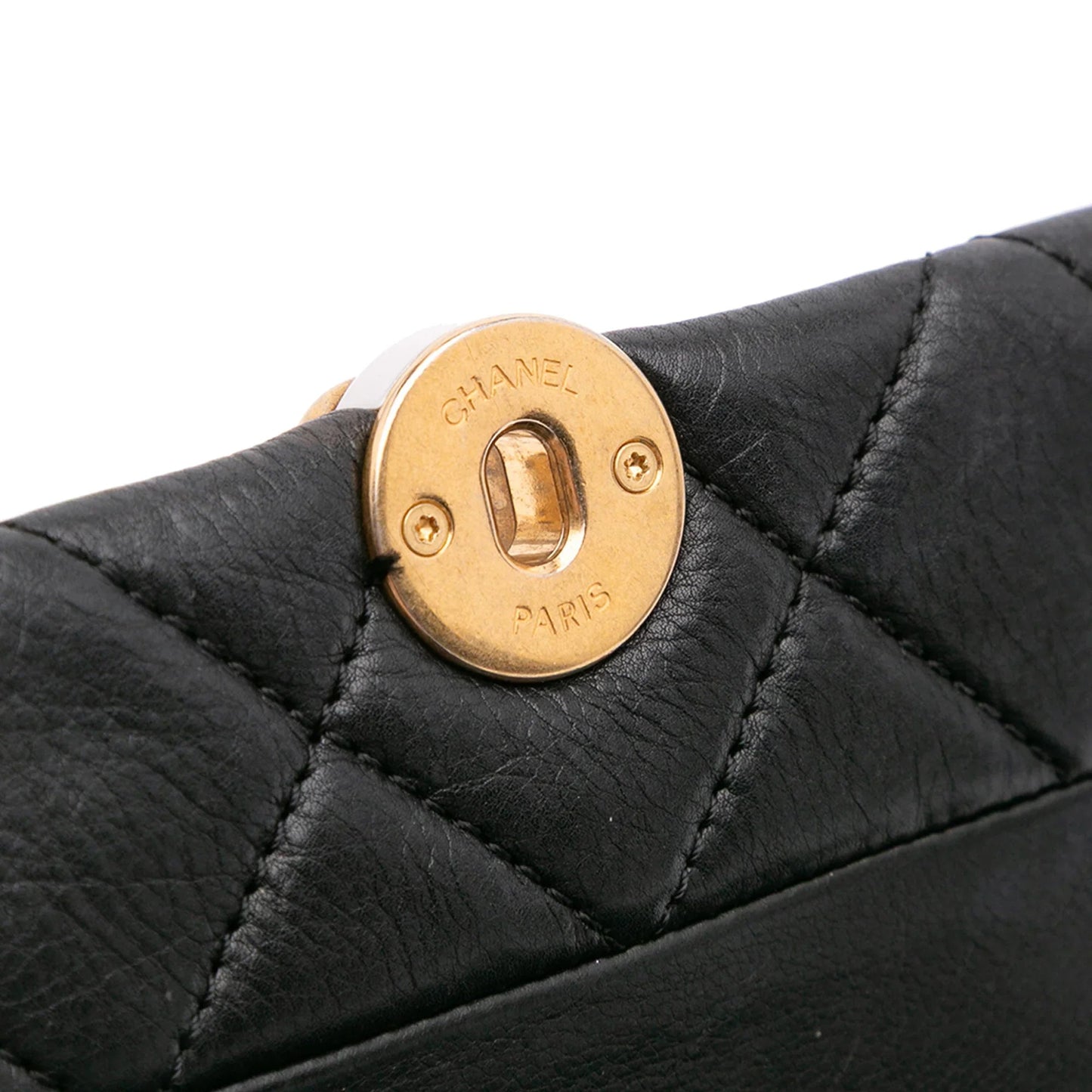 Black Chanel Mini Quilted Calfskin Pearl CC Accordion Flap Crossbody Bag