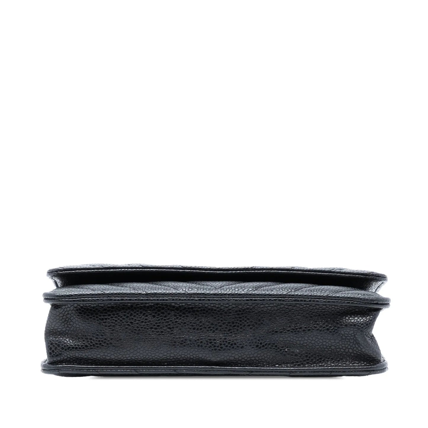 Black Chanel CC Chevron Caviar Wallet On Chain Crossbody Bag
