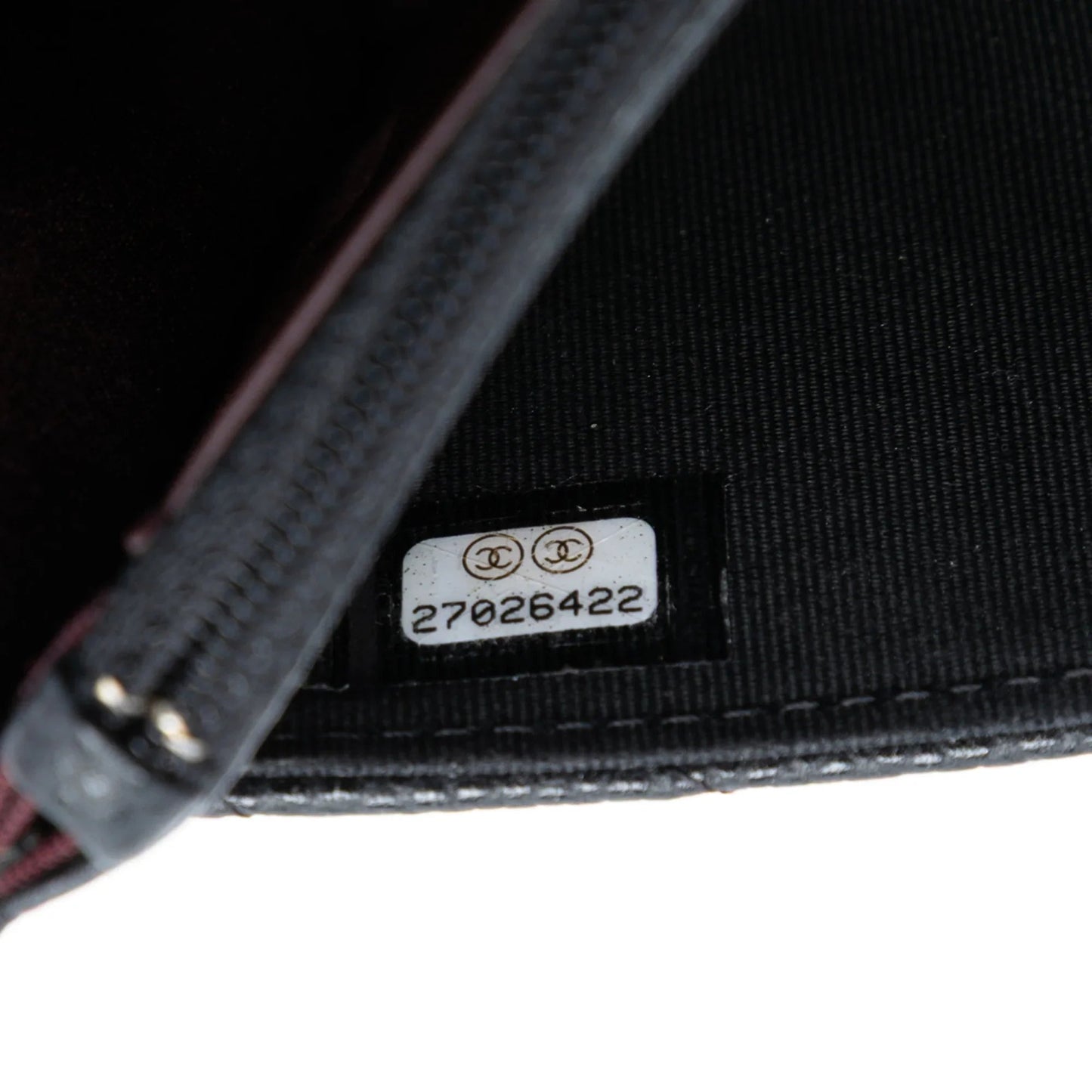 Black Chanel CC Chevron Caviar Wallet On Chain Crossbody Bag