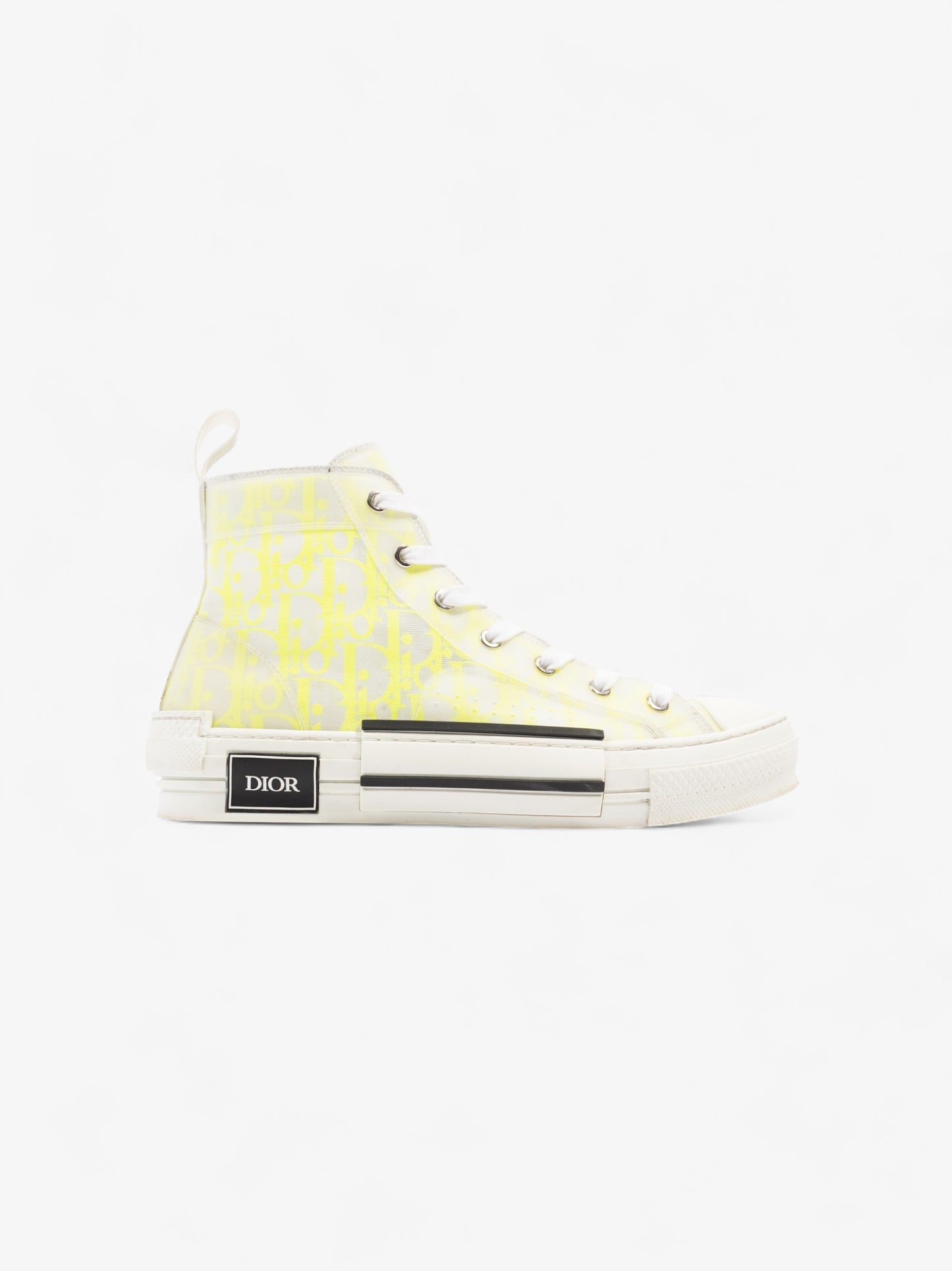 Christian Dior B23 High Top Neon Yellow / White Canvas EU 41 UK 7
