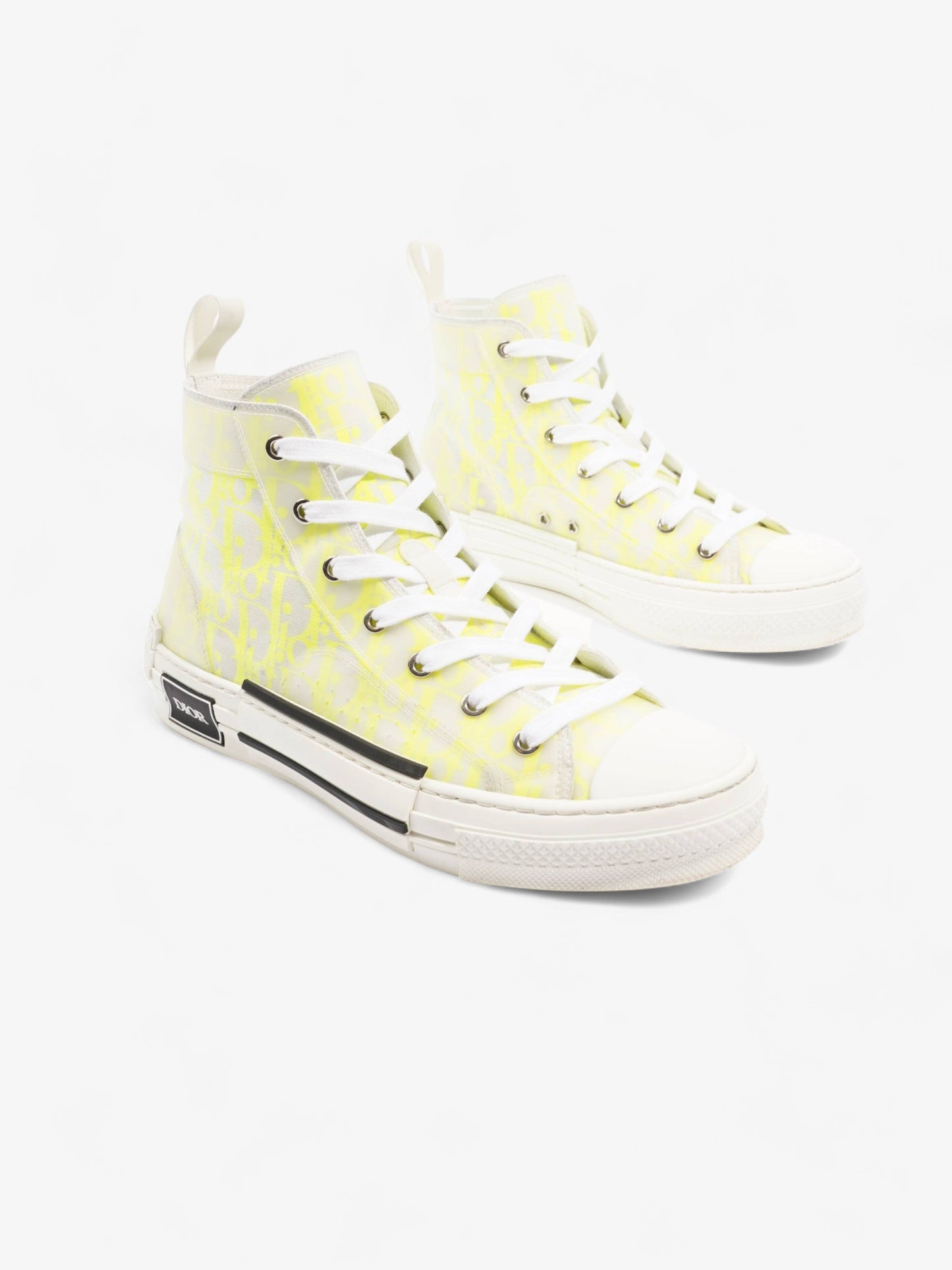 Christian Dior B23 High Top Neon Yellow / White Canvas EU 41 UK 7