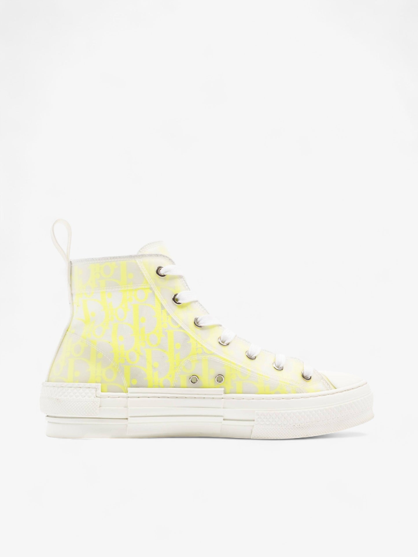 Christian Dior B23 High Top Neon Yellow / White Canvas EU 41 UK 7