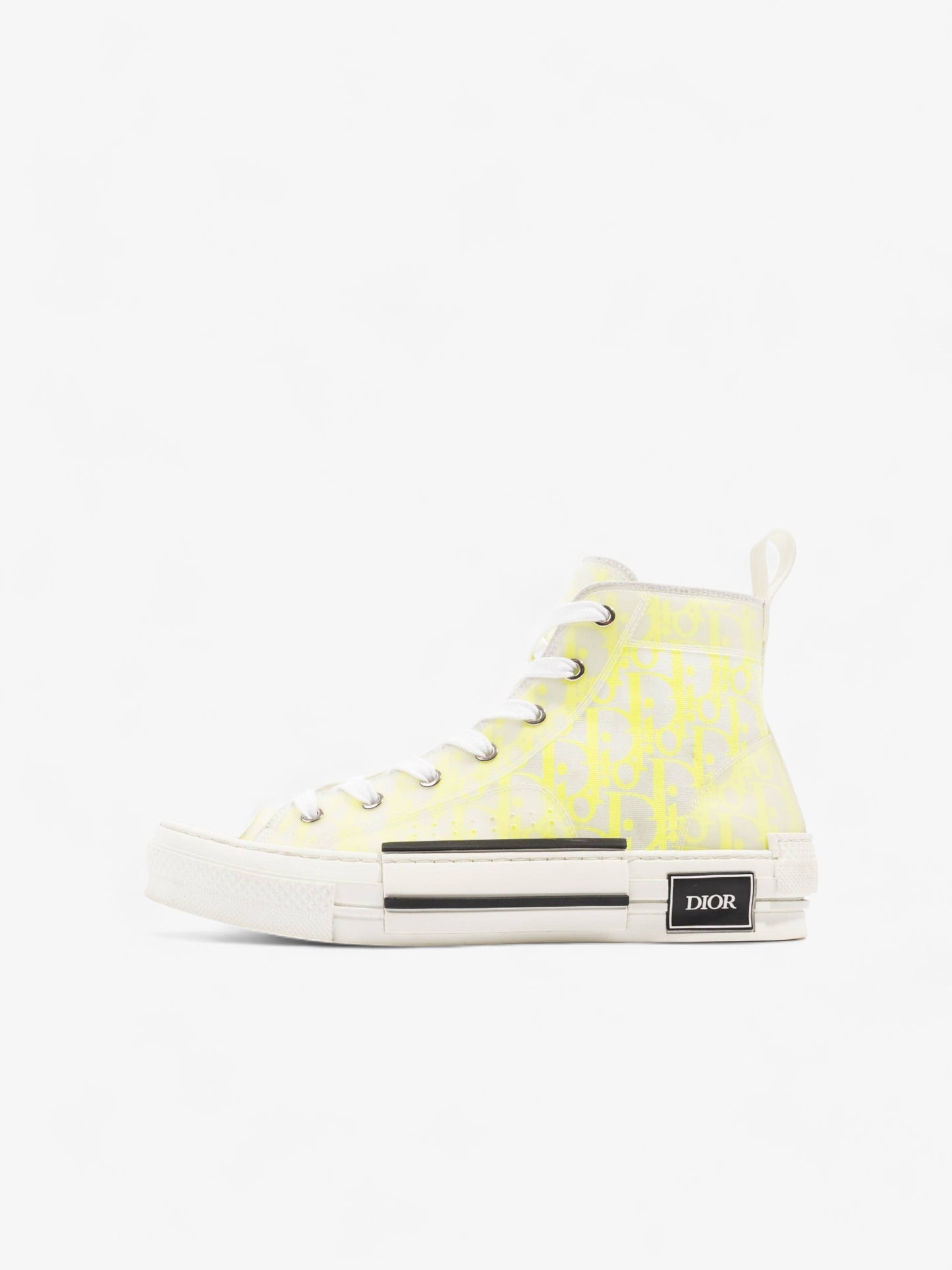 Christian Dior B23 High Top Neon Yellow / White Canvas EU 41 UK 7