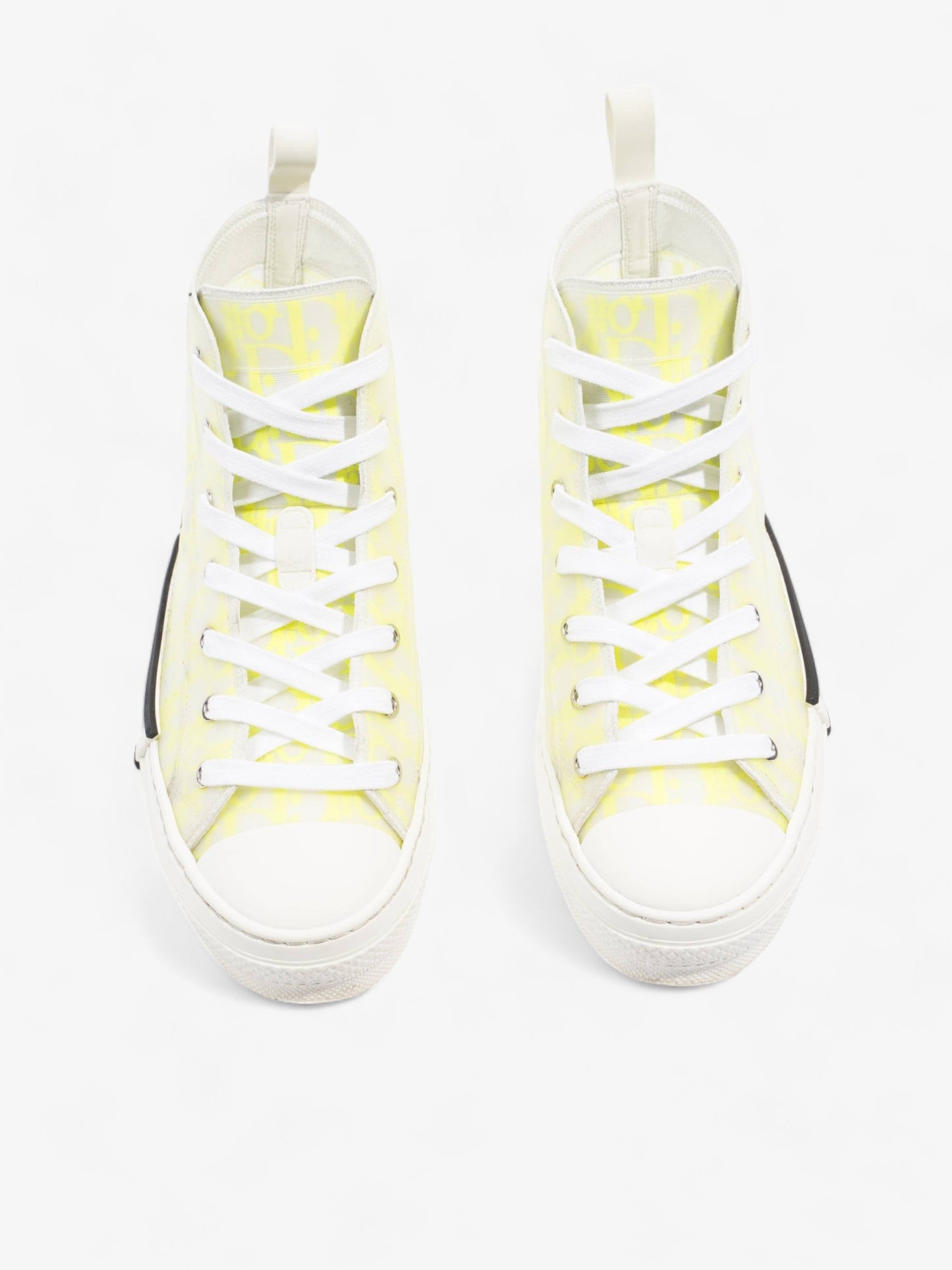 Christian Dior B23 High Top Neon Yellow / White Canvas EU 41 UK 7