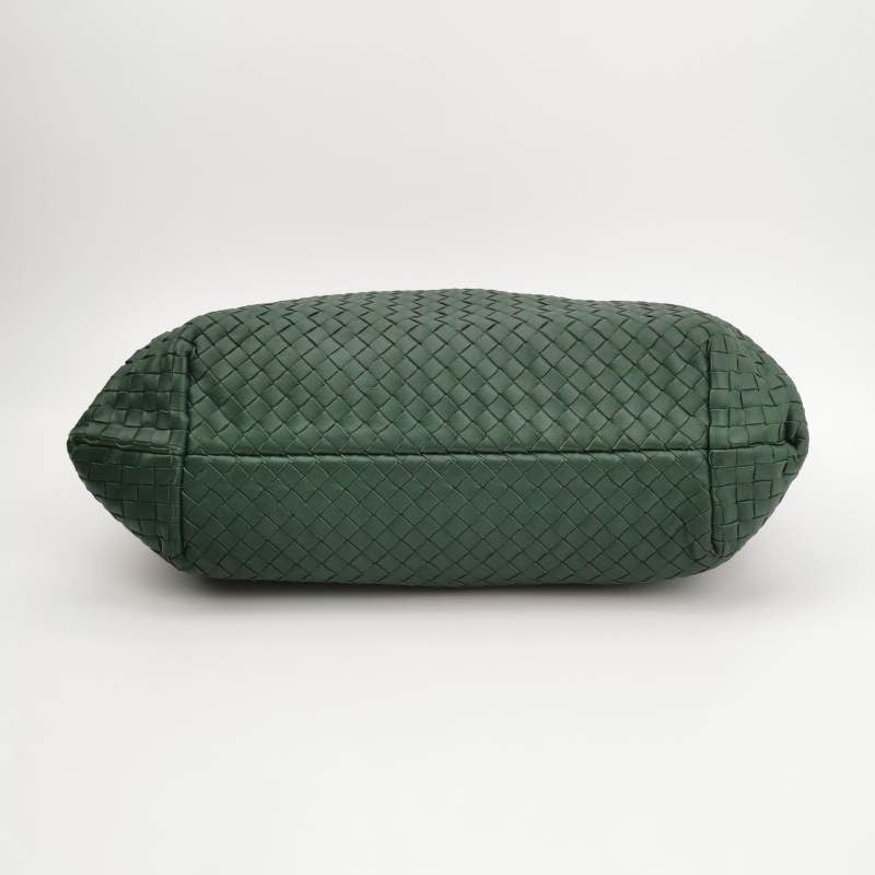 Bottega Veneta Roma Tote Intrecciato Lambskin Leather Dark Green 40cm