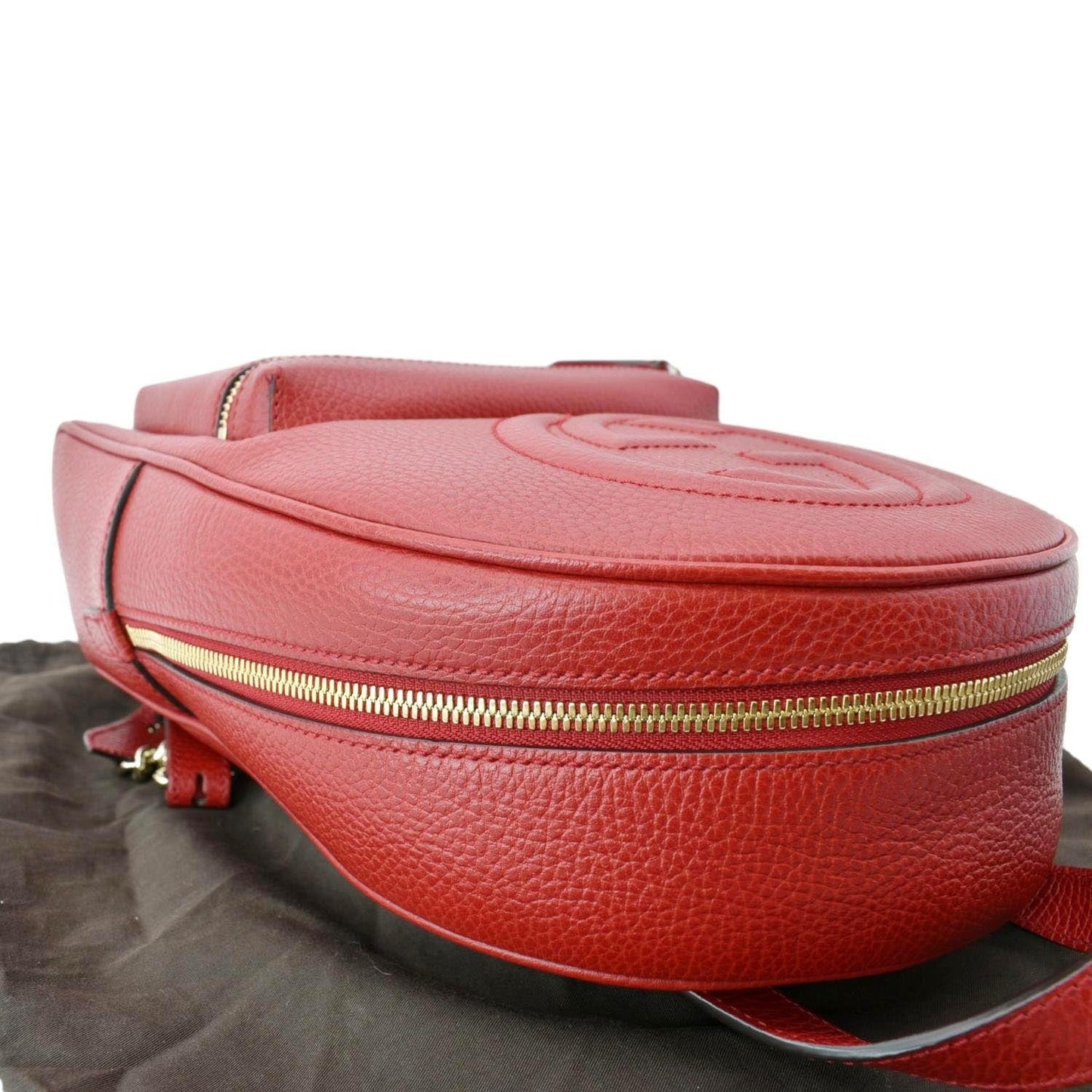 GUCCI Soho Leather Chain Backpack Red 536192