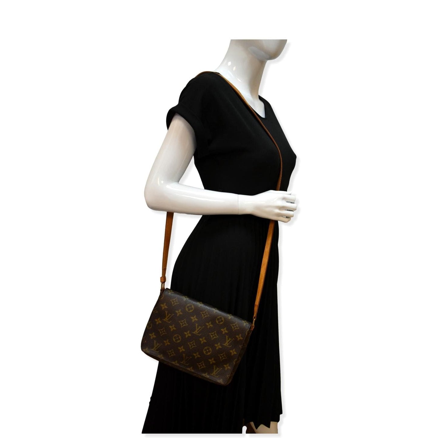 LOUIS VUITTON Mtte Tango Monogram Canvas Crossbody Bag Brown