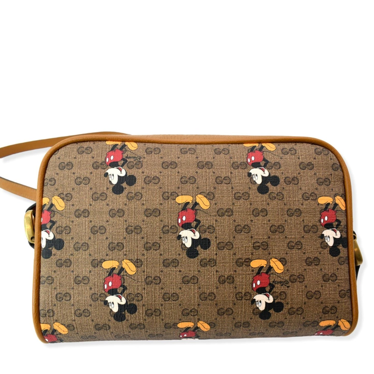 GUCCI x Disney Mickey Mo  GG Supreme Coated Canvas Crossbody Bag Brown 602536