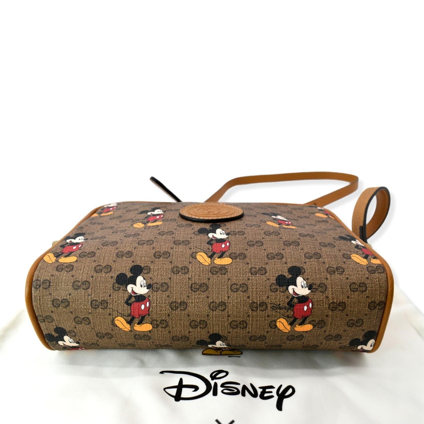 GUCCI x Disney Mickey Mo  GG Supreme Coated Canvas Crossbody Bag Brown 602536