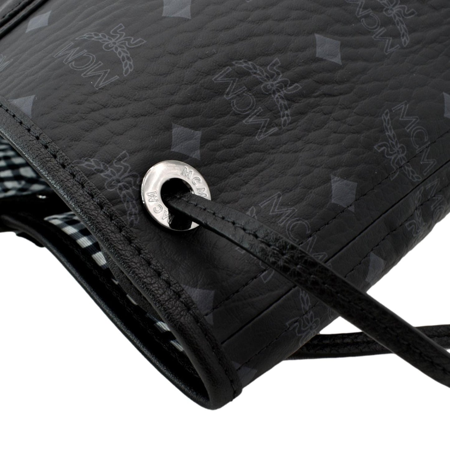 MCM Liz Visetos Reversible Shopper Tote Bag Black