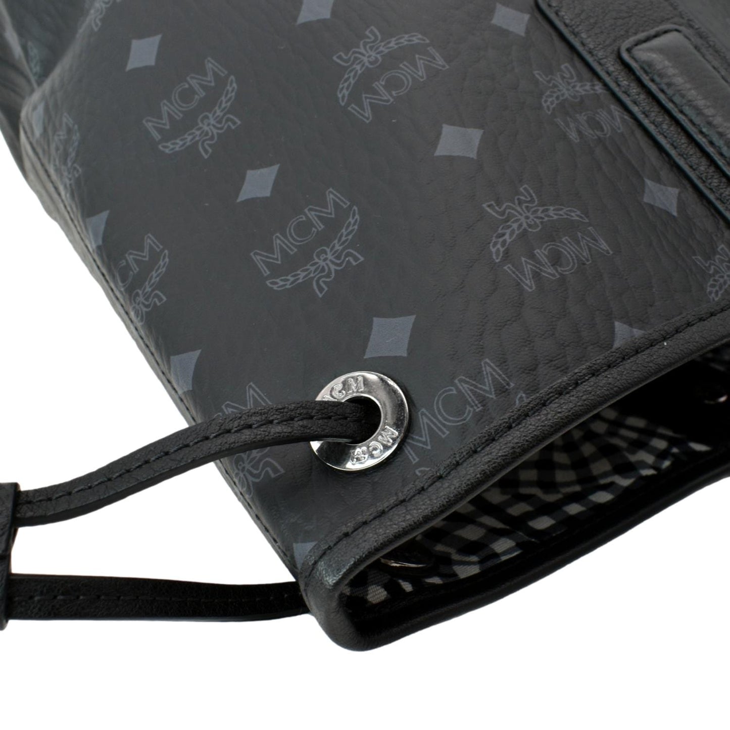 MCM Liz Visetos Reversible Shopper Tote Bag Black