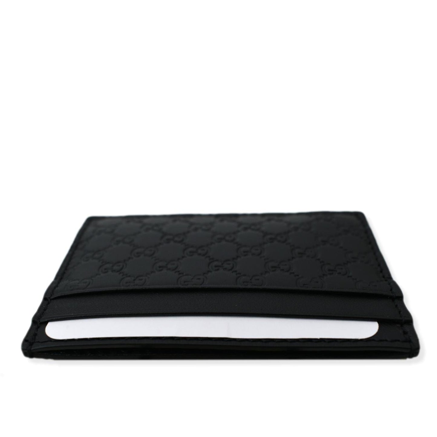 GUCCI Microguccissima Monogram Leather Card Case Black 262837