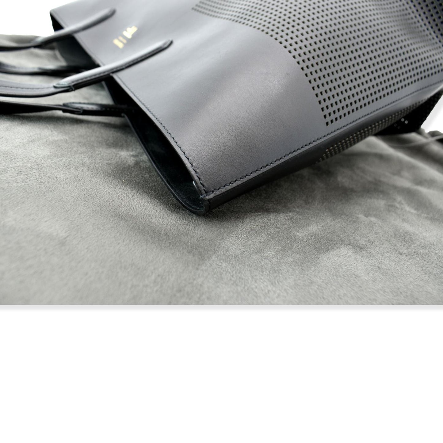 TOM FORD East/West Graphic T Perforated Leather Tote Bag Black