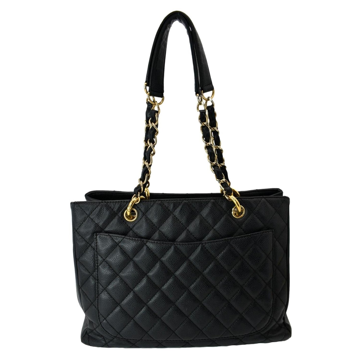 CHANEL Grand Shopping GST Caviar Leather Tote Bag Black