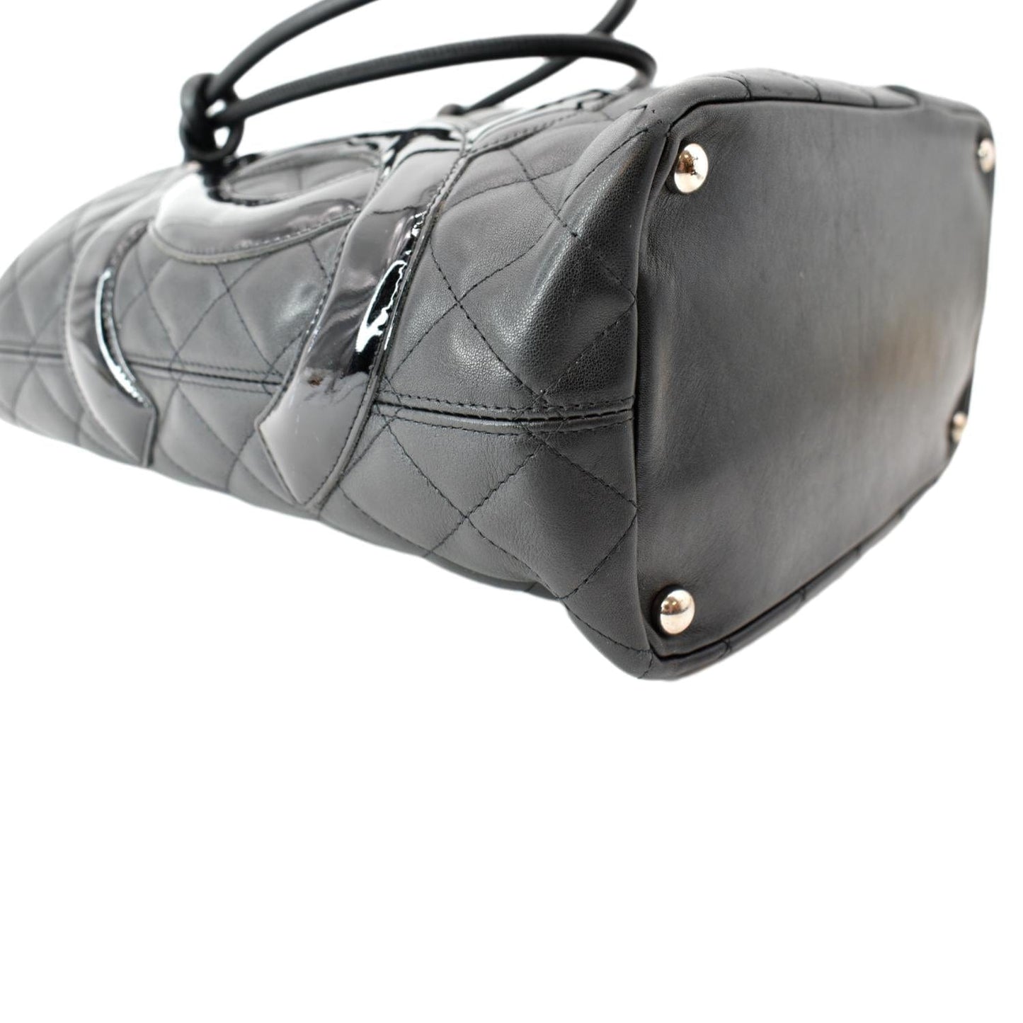 CHANEL Cambon Ligne Quilted Calfskin Leather Tote Bag Black