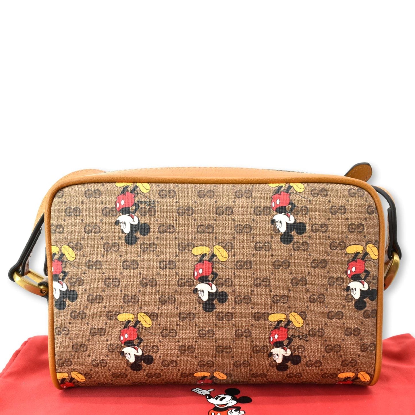 GUCCI x Disney Mickey Mo  GG Supreme Coated Canvas Crossbody Bag Brown 602536