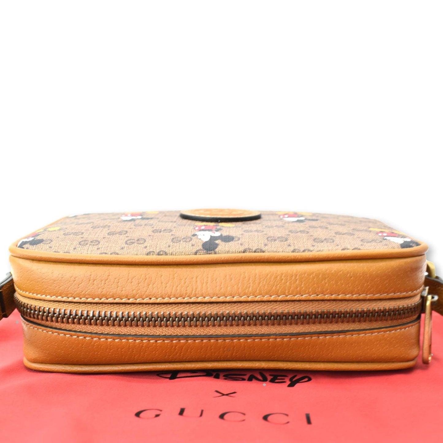 GUCCI x Disney Mickey Mo  GG Supreme Coated Canvas Crossbody Bag Brown 602536