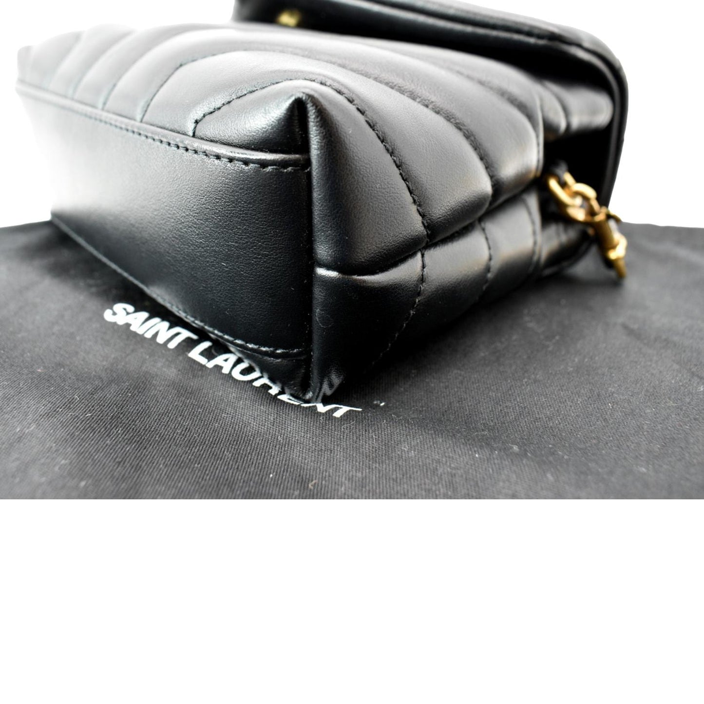YVES SAINT LAURENT Loulou Toy Matelasse Leather Crossbody Bag Black