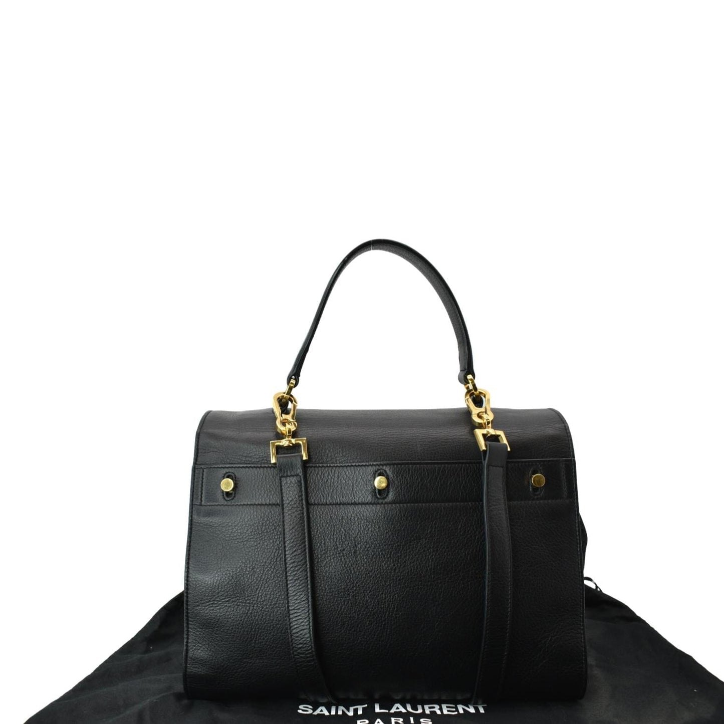 YVES SAINT LAURENT M  Two Medium Calfskin Satchel Shoulder Bag Black
